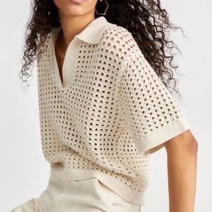 HM pointelle knit polo trendy